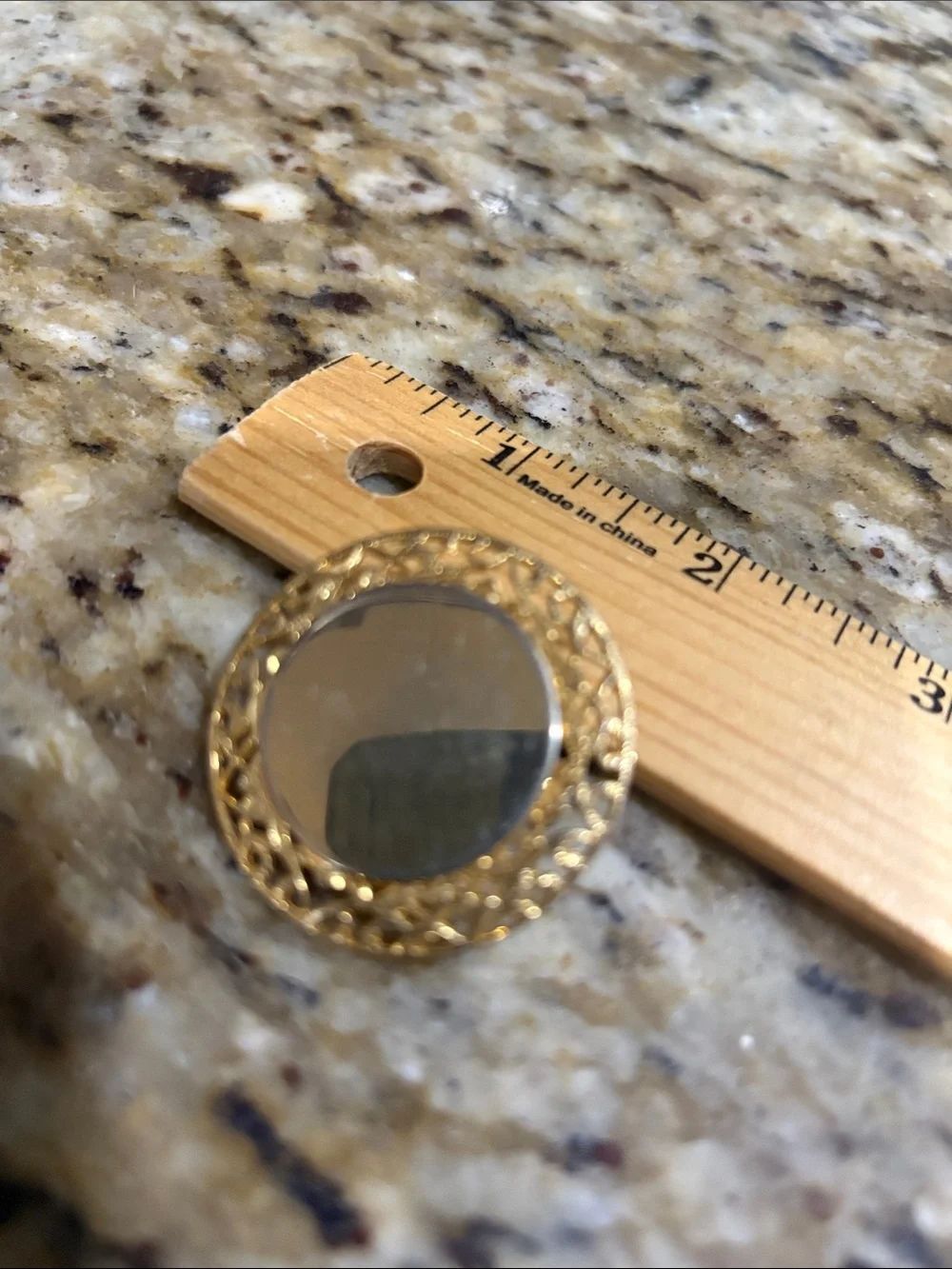 Gold Tone Round Brooch and scarf clip